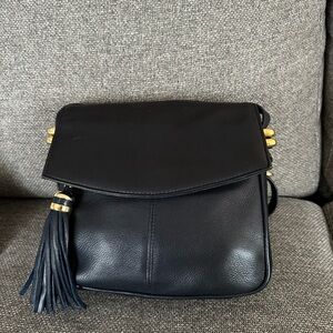 Vintage Tignanello Navy Leather Crossbody Bag
